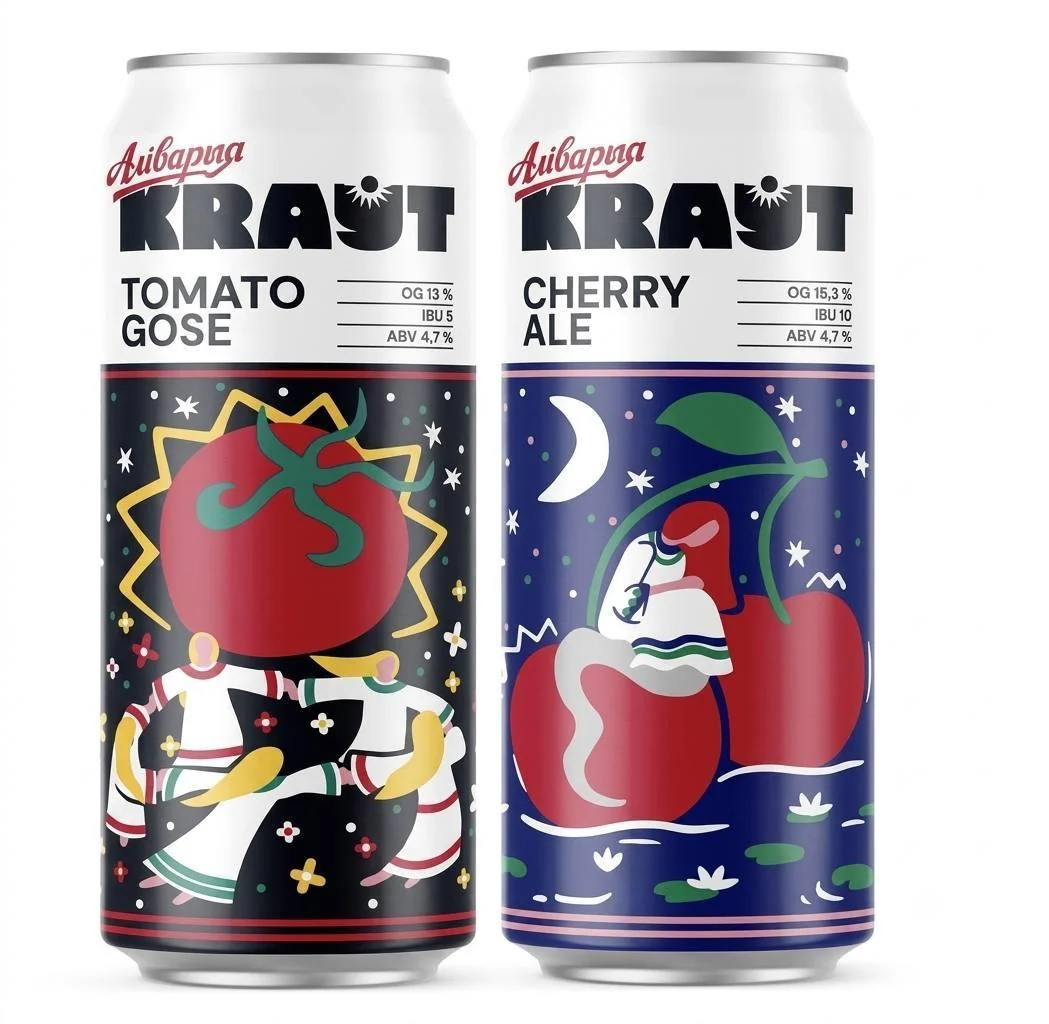 Банки Аліварыя KRAUT Tomato Gose и Cherry Ale